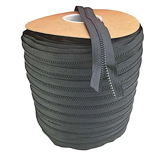 Bloktand rits 6 mm antraciet per meter