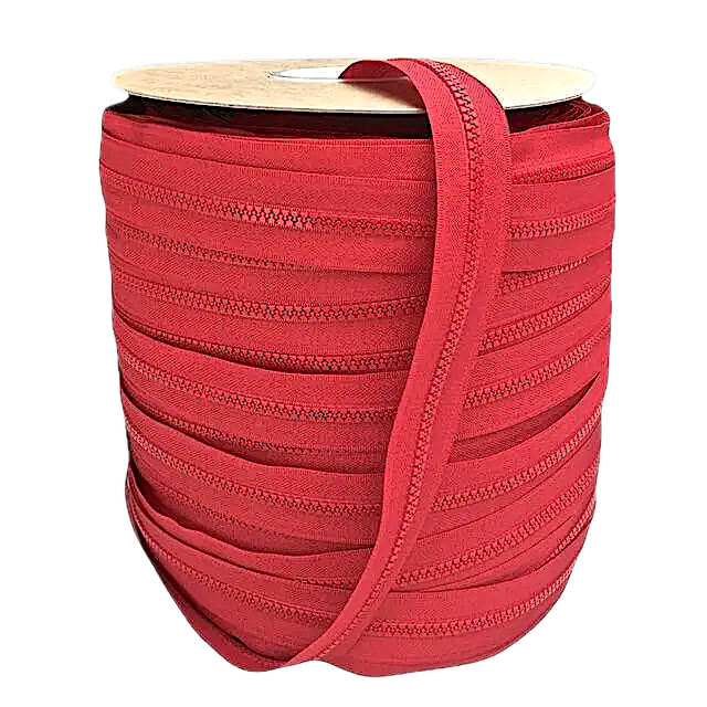 Bloktand rits 6 mm rood per meter