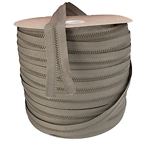 Bloktand rits 6 mm taupe per meter