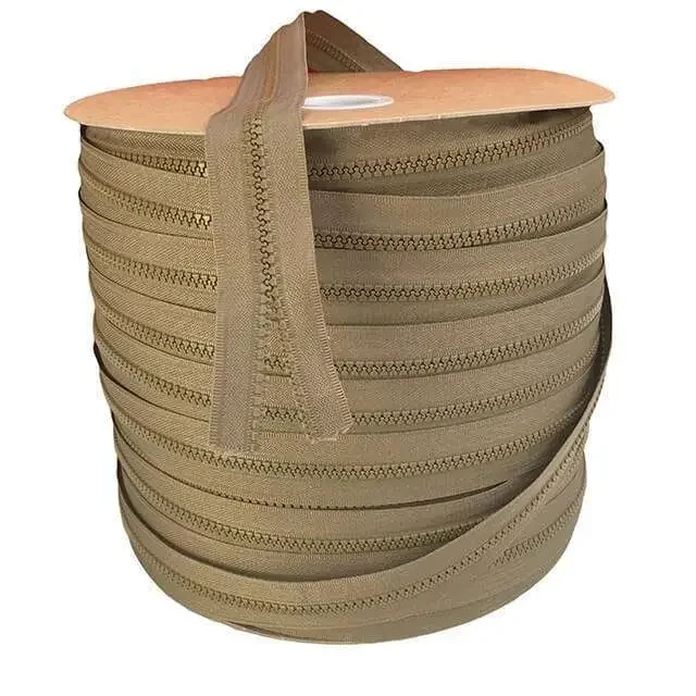 Bloktand rits 6 mm taupe per meter