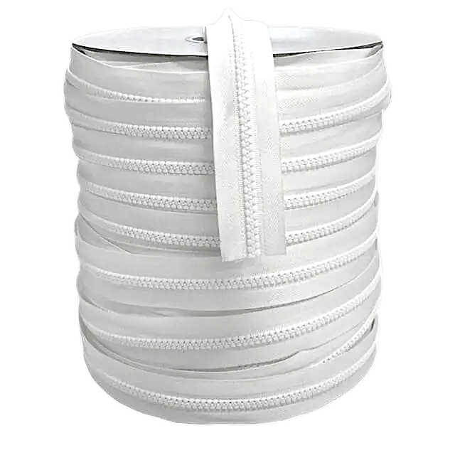 Bloktand rits 6 mm wit per meter