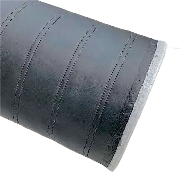 Kunstleer in banen zwart 140 cm breed banen 8 cm