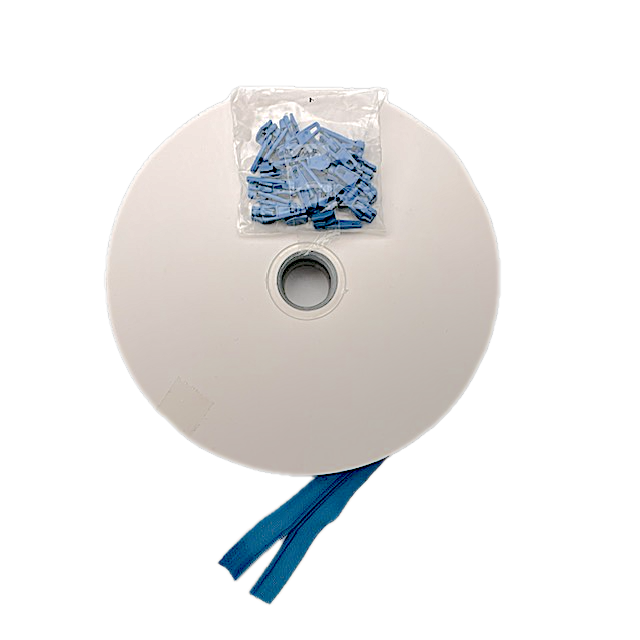 Rol rits licht blauw