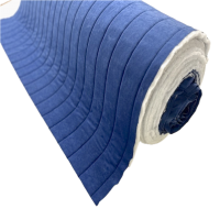 Pin velours blauw in banen 145 cm breed
