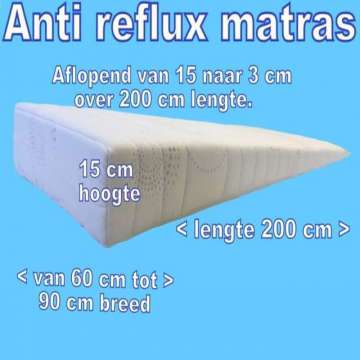 Anti Reflux matras volwassenen van 15 cm aflopend naar 3 cm van af