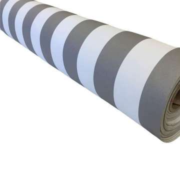 Kunstleer marine zilver grijs stripe 140 cm breed