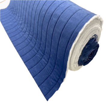 Pin velours blauw in banen 145 cm breed
