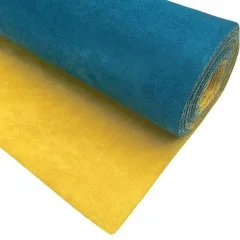 Algantara yellow - petrol dubbel face 145 cm breed