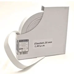 elastiek 25 mm breed wit