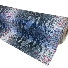 Kunstleer snake  multi color blue 140 cm breed