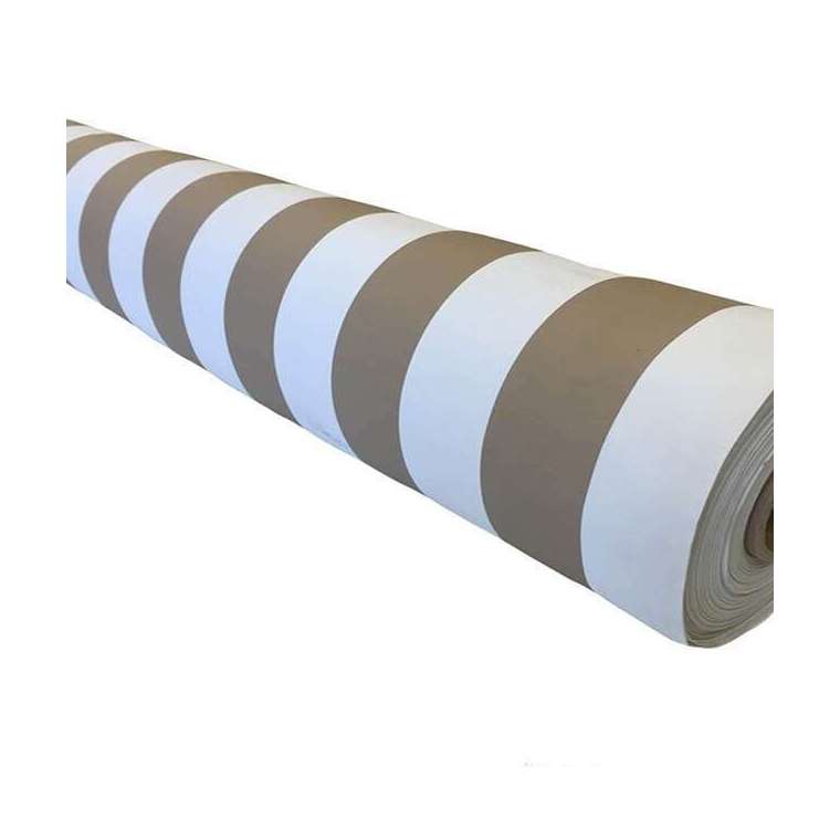 Kunstleer marine beige stripe 140 cm breed
