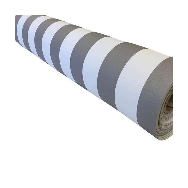 Kunstleer marine zilver grijs stripe 140 cm breed