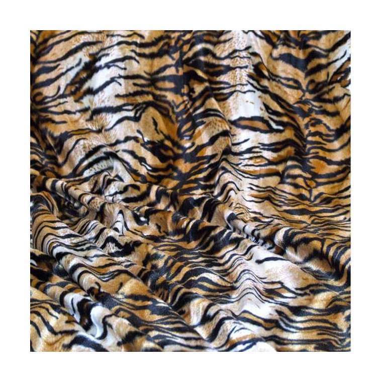 Velboa tijger print stof 150 cm breed